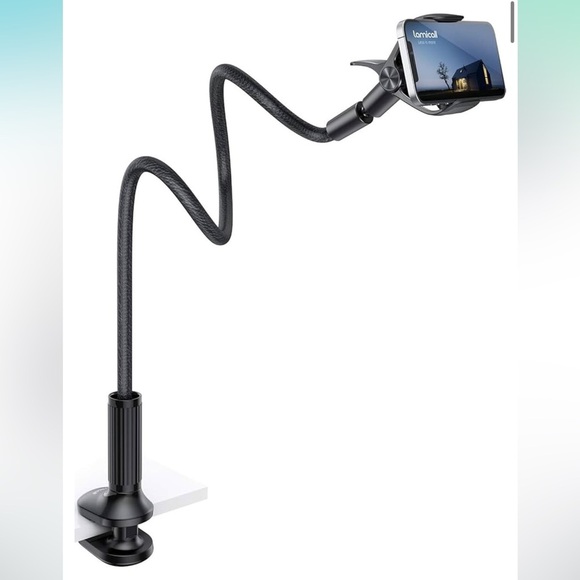 Lamicall flexible gooseneck leather phone holder for bed or desk - Picture 1 of 9